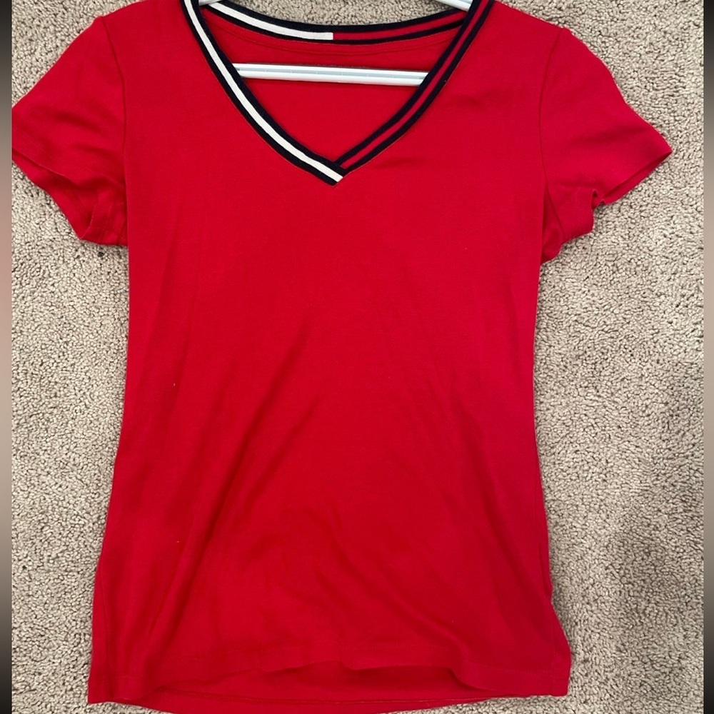 Red Tommy Hilfiger V neck